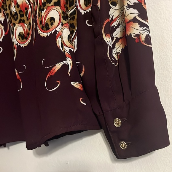 Dana Buchman Button Down Long Sleeve Floral Blouse/Top Size 10 - Picture 4 of 4